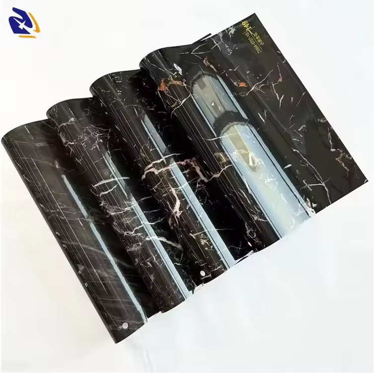 New Stone Design High Glossy Marble Film For Furniture Decorative Films PVC Laminating Film For Kitchen Cabinet
