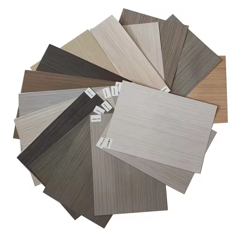 Modern 0.35mm PVC Wood Grain Laminate Wrapping Film Decorative Furniture Films Stained Embossed Opaque Surface Door Vacuum Press